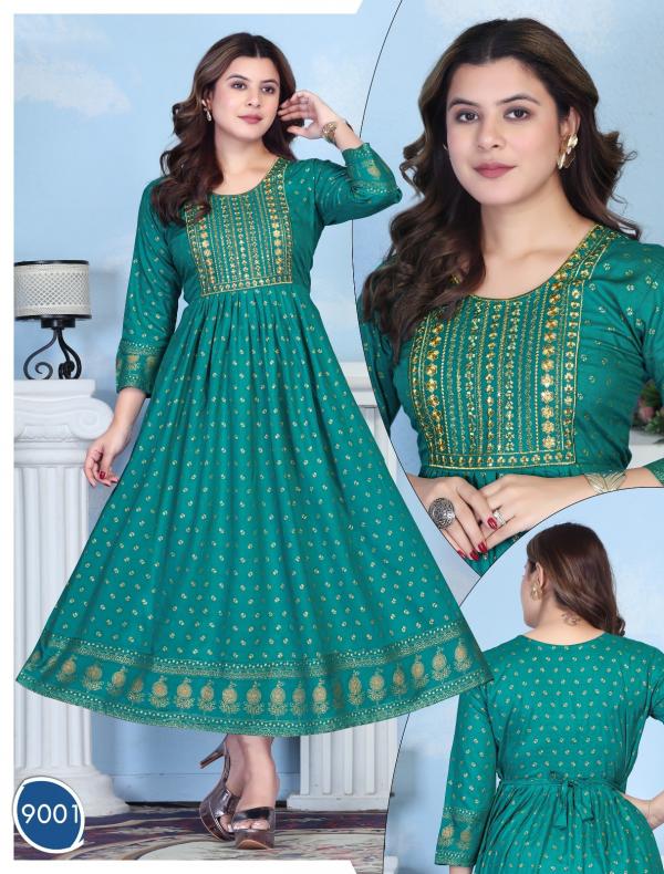 Beauty Queen Always Bindaas Rayon Printed Anarkali Kurtis Collection